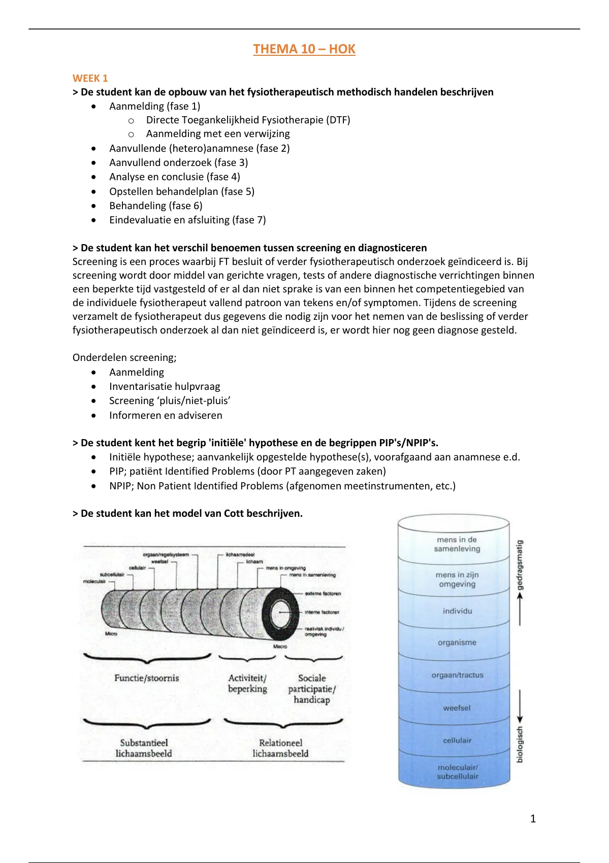 Samenvatting Hok Thema Leerdoelen Anatomie Pathologie