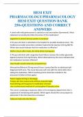 HESI EXIT PHARMACOLOGY/PHARMACOLOGY HESI EXIT QUESTION BANK 250+QUESTIONS AND CORRECT ANSWERS