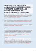 2024 CON 2370 SIMPLIFIED ACQUISITION PROCEDURES 100% COMPLETE QUESTIONS AND VERIFIED ANSWERS BY EXPERTS|ALREADY GRADED A+