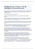 Intelligence Ch. 3 Terms - The US Intelligence Community Exam Questions and Answers