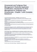Ornamental and Turfgrass Pest Management: Pesticide Applicator Certification: Introduction to Pest Management In Turfgrass and Ornamentals : Chapter 1 with Complete Solutions!