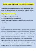 Psych-Mental Health Exit HESI - Saunders 2025 Questions with 100% Correct Answers | Verified | Updated 2025 / 2026