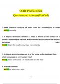 CCHT Practice Exam Questions and Answers 2024 / 2025 | 100% Verified Answers