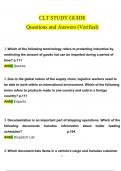 CLT STUDY GUIDE Questions and Answers 2024 / 2025 | 100% Verified Answers