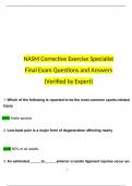 NASM CES Final Exam Questions and Answers (2024 / 2025) (Verified Answers)