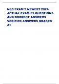 NSC EXAM 2 NEWEST 2024 ACTUAL EXAM 89 QUESTIONS AND CORRECT ANSWERS VERIFIED ANSWERS GRADED A+