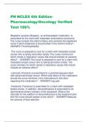 PN NCLEX 6th EditionPharmacology/Oncology Verified Test 100%