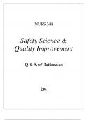 NURS 344 SAFETY SCIENCE & QUALITY IMPROVEMENT EXAM Q & A WITH RATIONALES