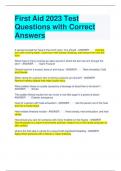 First Aid 2023 Test Questions with Correct Answers