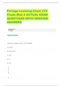 Portage Learning Chem 210 Finals Mod 2 ACTUAL EXAM QUESTIONS WITH VERIFIED ANSWERS