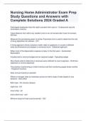Nursing Home Administrator Exam Prep Study Questions and Answers with Complete Solutions 2024 Graded A