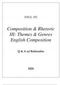 ENGL 101 COMPOSITION & RHETORIC III (THEMES & GENRES ENGLISH COMPOSITION )