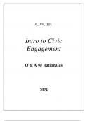 CIVC 101 CIVIC ENGAGEMENT PRINCIPLES EXAM Q & A WITH RATIONALES 2024