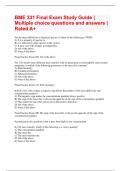 BME 331 Final Exam Study Guide | Multiple choice questions and answers | Rated A+