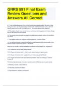 GNRS 591 Final Exam Review Questions and Answers All Correct