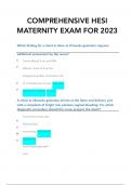 COMPREHENSIVE HESI MATERNITY EXAM FOR 2023