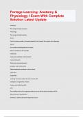 Portage Learning Anatomy & Physiology I Exam With Complete Solution Latest UpdatePortage Learning Anatomy & Physiology I Exam With Complete Solution Latest Update