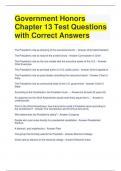 Government Honors Chapter 13 Test Questions with Correct Answers