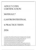 ATI CCRN CERTIFICATION MODULE 7 GASTROINTESTINAL 4 PRACTICE TESTS 2024