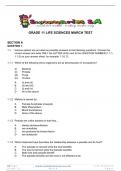 Grade 11 Life Sciences (LS) March Paper and Memo - 2024