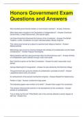 Honors Government Exam Questions and Answers