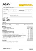 AQA 2023 A-level BIOLOGY 7402 Paper 1, 2, 3 Question Papers & Mark schemes (Merged)