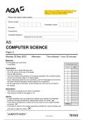 AQA 2023 AS COMPUTER SCIENCE 7516 Paper 1 & 2 Question Papers & Mark schemes