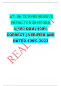 ATI RN COMPREHENSIVE PREDICTOR 2019FORM A(180 Q&A) 100% CORRECT | VERIFIED AND RATED 100% 2023