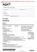 Actual 2024 AQA A-level PHYSICS 7408/3A Paper 3 Section A Merged Question Paper + Mark Scheme + Insert