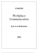 COM1250 WORKPLACE COMMUNICATION QUESTIONS AND ANSWERS WITH RATIONALES 2024