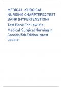 MEDICAL-SURGICAL NURSING CHARPTER32 TEST BANK (HYPERTENSTION) Test Bank For Lewis's Medical Surgical Nursing in Canada 5th Edition latest update   