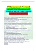 ATI Fundamentals Proctored Exam | ATIFundamentals ProctoredRetakeLatestUpdates QuestionAnd Answers.