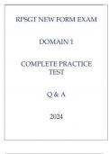 RPSGT NEW FORM EXAM DOMAIN 1 COMPLETE PRACTICE TEST Q & A 2024.