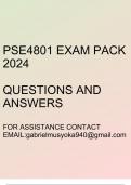 PSE4801 Exam pack 2024 (Questions and  answers)