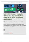 WGU C955 - Module 4: Descriptive Statistics for a Single Variable Exam Questions (60 terms) with Certified Solutions 2024. 