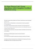Pa Wgu Pharm C467 Exam Questions with Complete Verified Solutions 2024