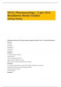 WGU Pharmacology - C467 (OA Readiness Study Guide) 2024/2025