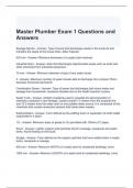 Master Plumber Exam 1 Questions and Answers