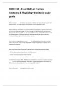 BIOD 152 - Essential Lab Human Anatomy & Physiology II mitosis study guide