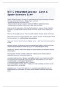 MTTC Integrated Science - Earth & Space Sciences Exam with correct Answers