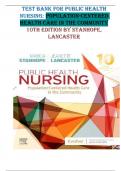 Test bank for Public Health Nursing: Population-Centered Health Care in the Community 10th Edition by Stanhope, Lancaster2024/2025