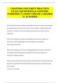 CHAPTER 5 SECURITY PRACTICE  EXAM | QUESTIONS & ANSWERS  (VERIFIED) | LATEST UPDATE | GRADED  A+ & PASSED