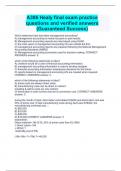 A306 Healy final exam practice questions and verified answers (Guaranteed Success)