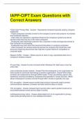 IAPP-CIPT Exam Questions with Correct Answers 