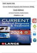 TEST BANK For Current Medical Diagnosis And Treatment 2024, 63rd Edition By Maxine Papadakis, All Chapters 1 - 42, Verified Newest Version