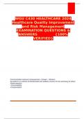 WGU C430 HEALTHCARE 2024 Healthcare Quality Improvement and Risk Management EXAMINATION QUESTIONS & ANSWERS {100% VERIFIED}