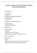 Health Assessment for Nursing Practice Questions With Complete Solutions