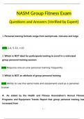 NASM Group Fitness Exam Questions and Answers (2024 / 2025) (Verified Answers)