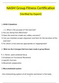 NASM Group Fitness Certification Exam Questions and Answers (2024 / 2025) (Verified Answers)