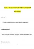 HOSA Human Growth and Development Questions and Answers (2024 / 2025) (Verified Answers)